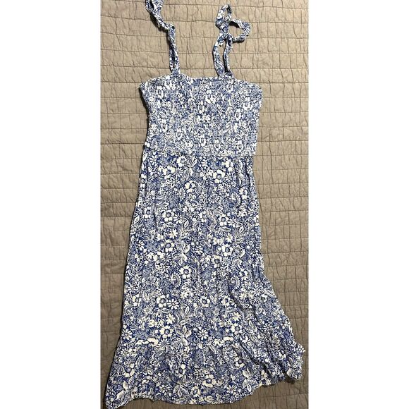 Jessica Simpson Blue & White Floral Midi Dress Size Large - Picture 1 of 6